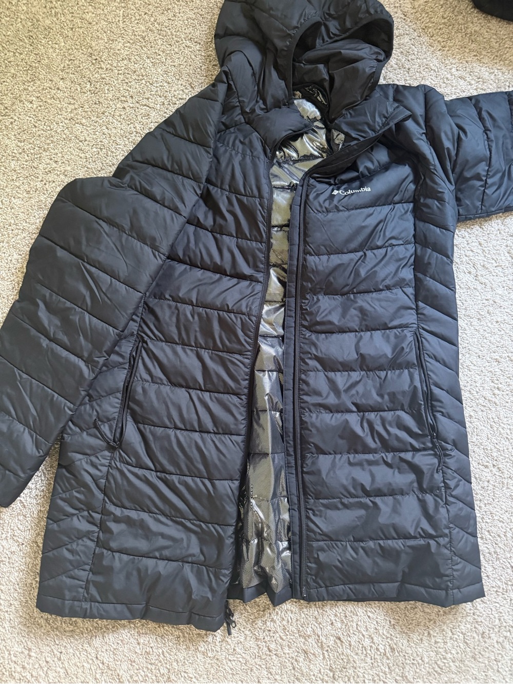 Columbia Women’s Black Hooded Packable Puffer Jacket